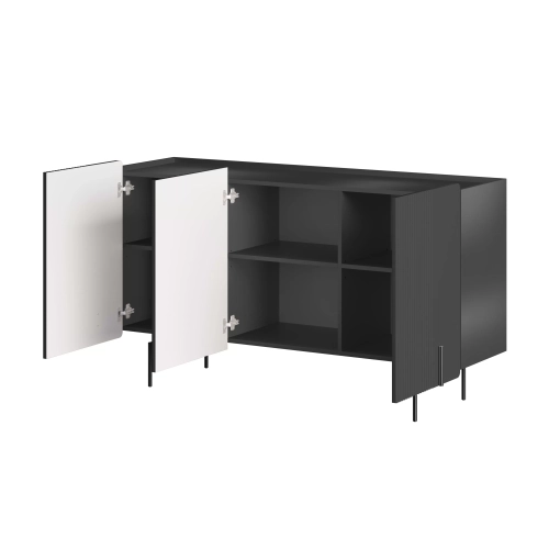 Komoda Malmi 150 cm - czarny mat / czarne nóżki